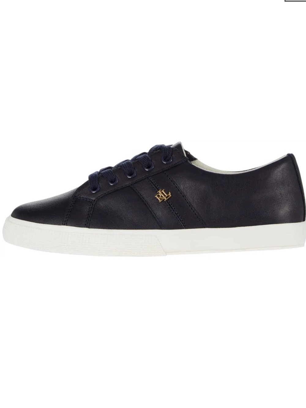 Ralph Lauren Janson II Leather Sneakers with Gold RL Emblem
